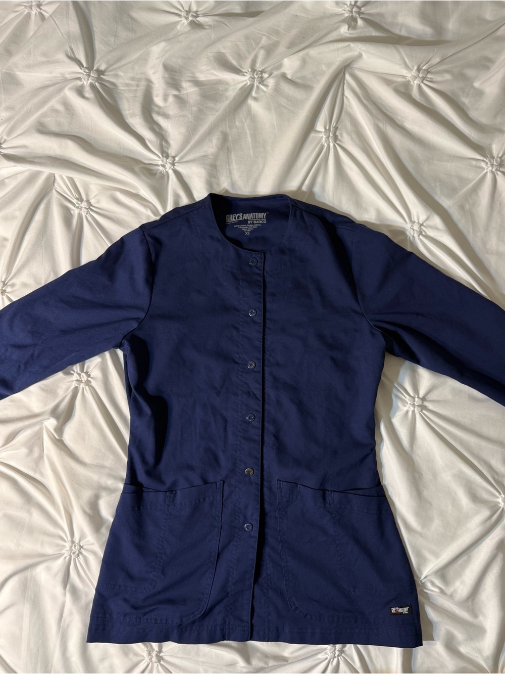 Barco Uniforms Grey's Anatomy Navy Button-Front Medical Jacket